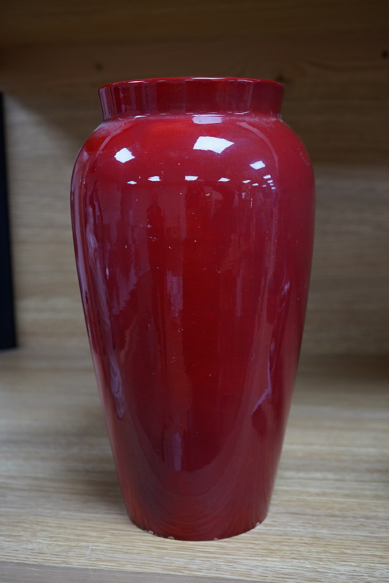 A Zsolnay flambe vase, 25cm high. Condition - poor to fair